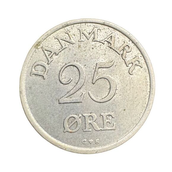Denmark 25 Ore 1958 KM# 842 25 Øre Frederik IX Danmark Coin - Picture 2 of 7